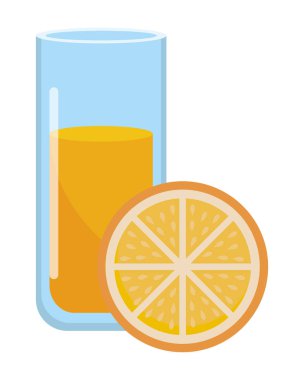 İzole turuncu meyve suyu tasarım vektör