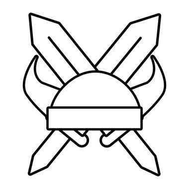 İzole kask Viking boynuz tasarım vektör
