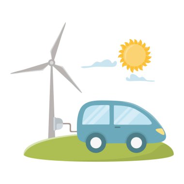 Eko araba ve gezegen tasarım kaydetmek