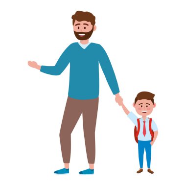 Baba ve oğul gidiyor için okul tasarım