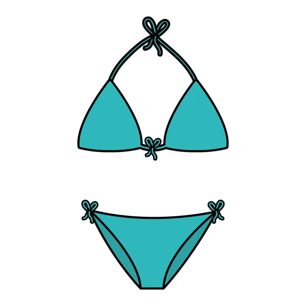 Maillot de bain femme bikini icône isolée — Image vectorielle