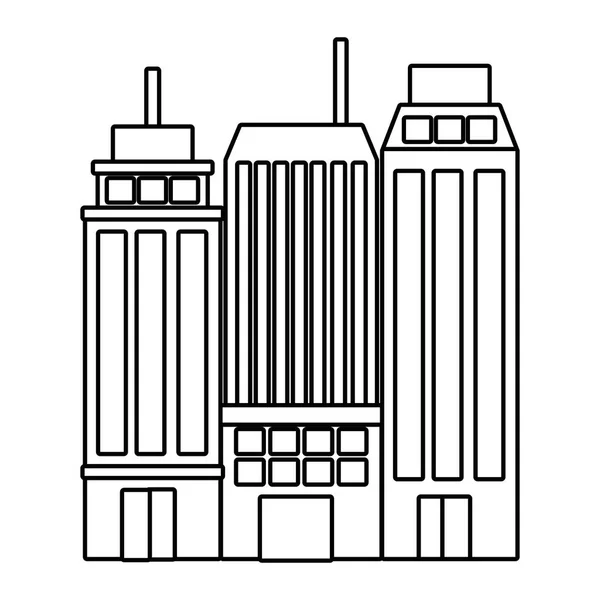 Isolierte Stadt- und Gebäudegestaltung — Stockvektor