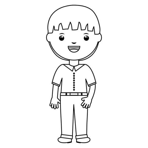 Sevimli küçük öğrenci çocuk karakteri — Stok Vektör