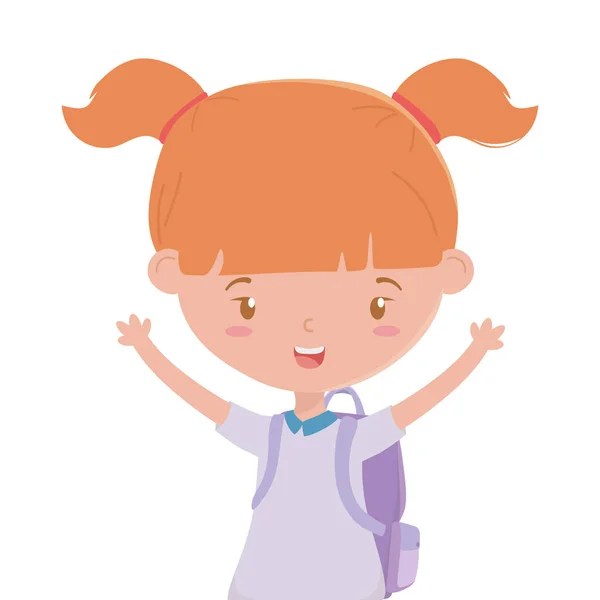 Enfant fille de conception scolaire — Image vectorielle