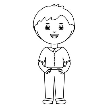 Sevimli küçük öğrenci çocuk karakteri
