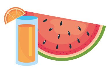 Karpuz ve meyve suyu tasarımı dilimi