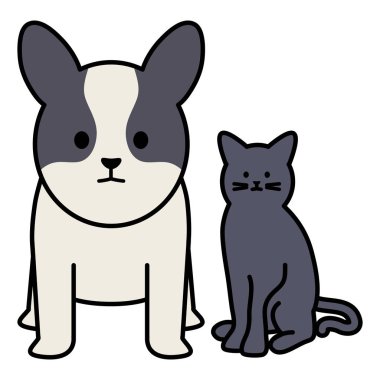 sevimli kedi ve köpek Maskotlar adorables karakterler