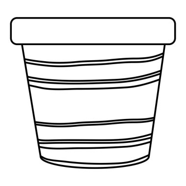 Dekoratif çizgili seramik Bahçe pot