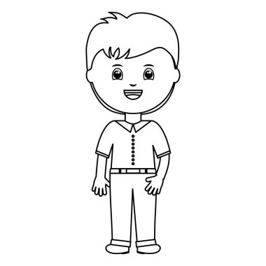 Sevimli küçük öğrenci çocuk karakteri