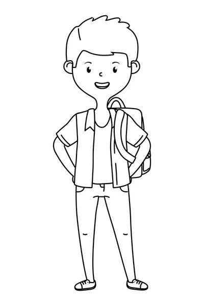 Desenho animado menino do projeto da escola — Vetor de Stock