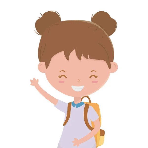 Enfant fille de conception scolaire — Image vectorielle