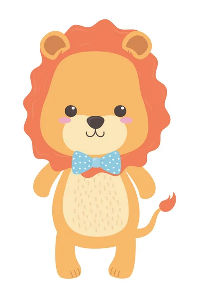 Lion cartoon with bowtie design — Stock Vector