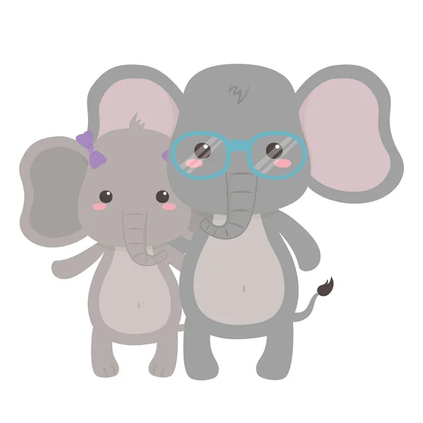 Paar von Elefanten Design Vektor Illustrator — Stockvektor