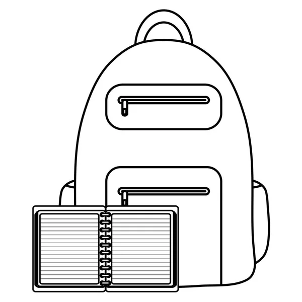 École de manuels scolaires avec cartable — Image vectorielle