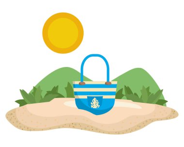 Yaz ve tatil simgesi set tasarım