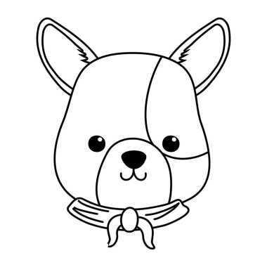 Fular tasarımı ile köpek karikatür