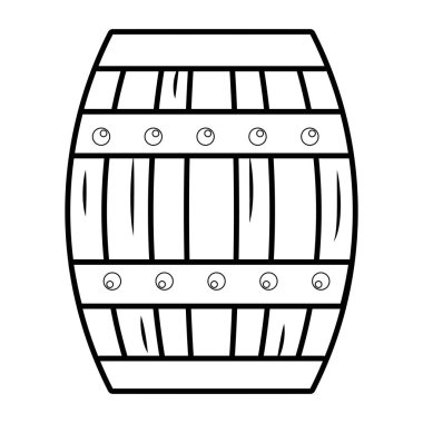İzole ahşap varil tasarım vektör illüstrasyon