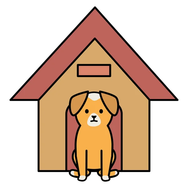 Pequeño perro adorable mascota carácter — Vector de stock