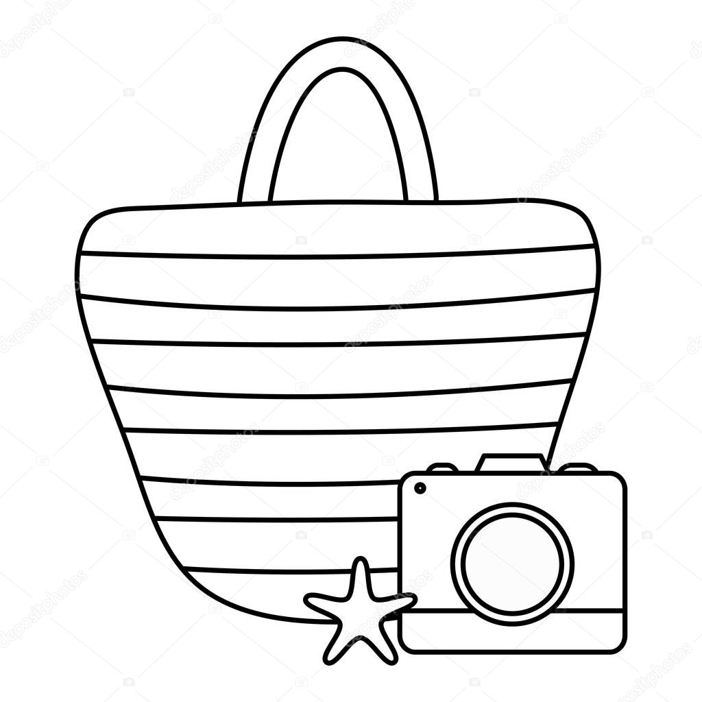 handbag female with camera photographic