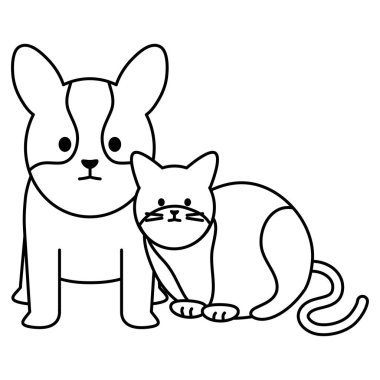 sevimli kedi ve köpek Maskotlar adorables karakterler