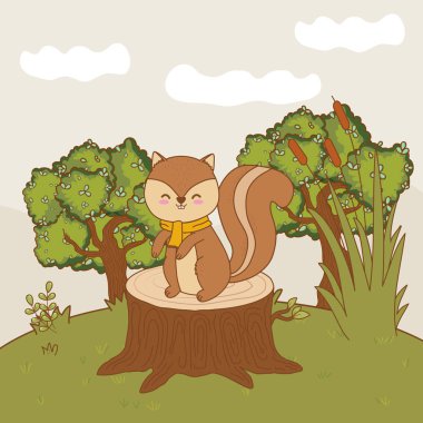 sevimli küçük hayvan karikatür