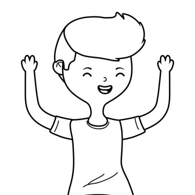 Genç çocuk karikatür tasarım vector Illustrator