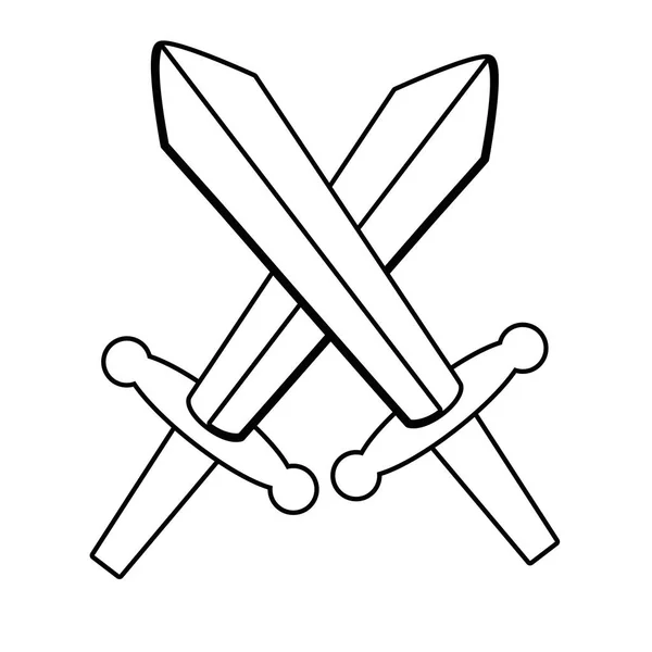 Ilustración del vector de diseño de espada medieval aislado — Vector de stock