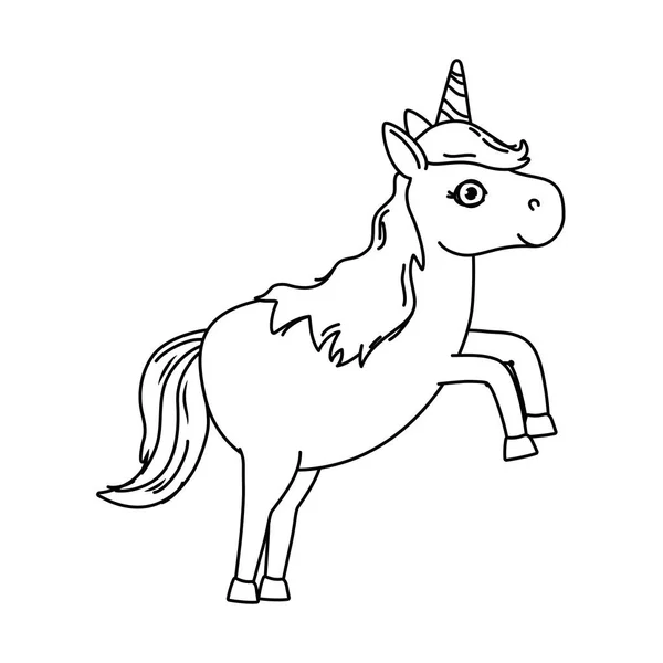 Illustrazione vettoriale di disegno del fumetto unicorno isolato — Vettoriale Stock