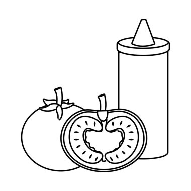 İzole domates sos tasarım vektör