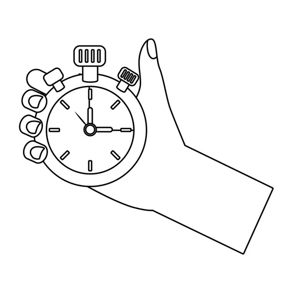 Chronometer time clock stopwatch cartoon — Stock Vector