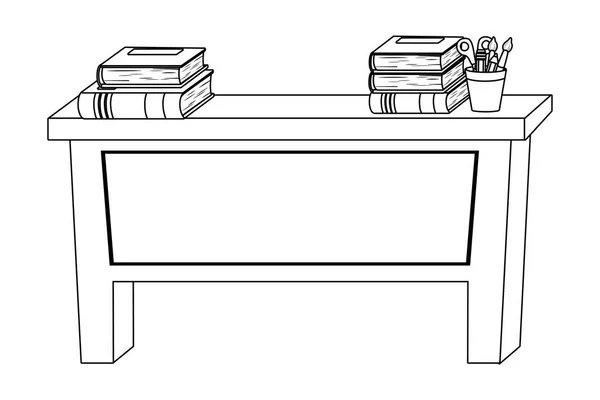 Design von Schreibtisch und Schulmaterialien — Stockvektor