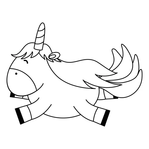 Mignon adorable licorne fée caractère — Image vectorielle