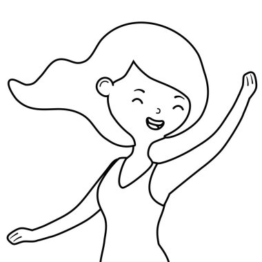 Genç kız karikatür tasarım vector Illustrator