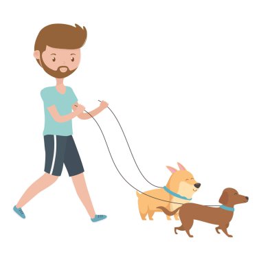 Köpek karikatür tasarımı ile çocuk