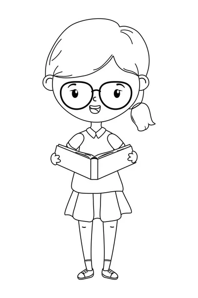 Niña del diseño de la escuela — Vector de stock