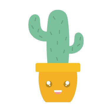 pot Kawaii karakter CACTU bitki