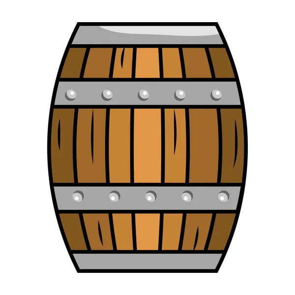 Isolated wood barrel design vector illustration — Stock Vector