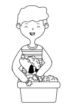 Köpek karikatür tasarımı ile çocuk