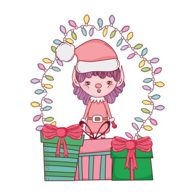 hediyeler ile sevimli Santa Helper