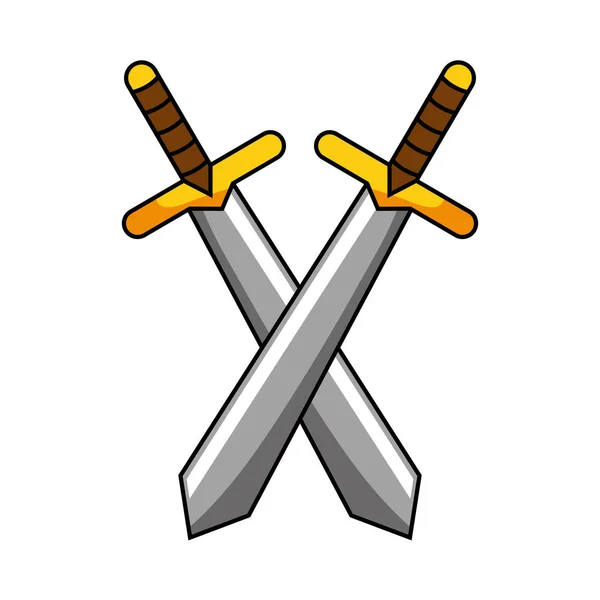 İzole ortaçağ kılıç tasarım vektör illüstrasyon — Stok Vektör