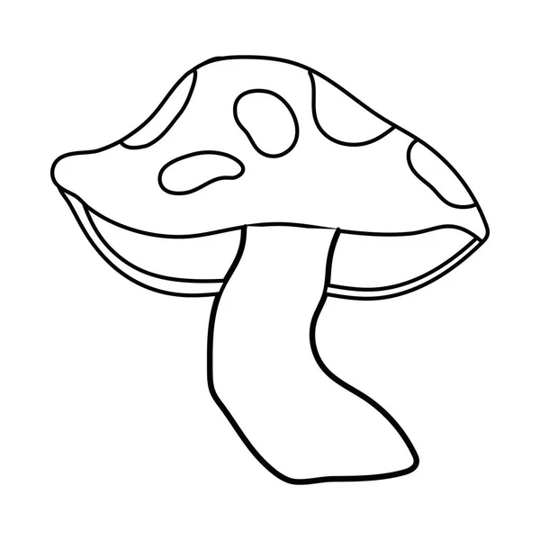Illustrazione vettoriale del fungo di progettazione dei funghi appuntiti isolati — Vettoriale Stock