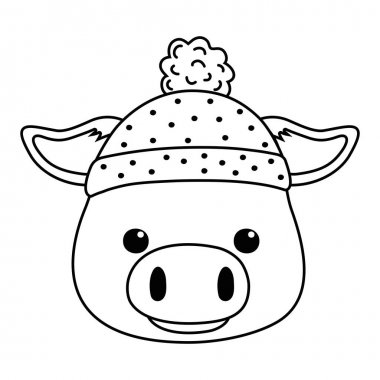 domuz karikatür tasarım vektör