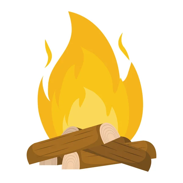 고립 된 나무와 불꽃 디자인 — 스톡 벡터
