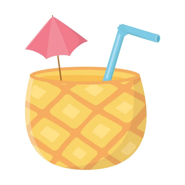 Isolated pineapple cocktail design vector illustration — Stock Vector