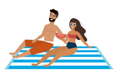 Çocuk ve yaz mayo tasarımı ile kız