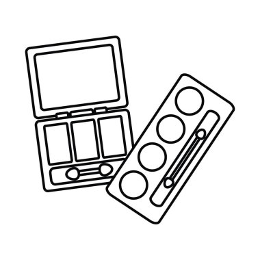 fırça ve ayna ile göz gölgeler çizim makyaj