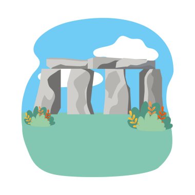 Stonehenge İngiltere simge tasarım vektör illüstrasyon