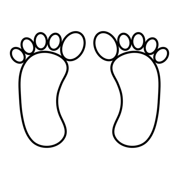 Empreintes de pieds de bébé icônes décoratives — Image vectorielle