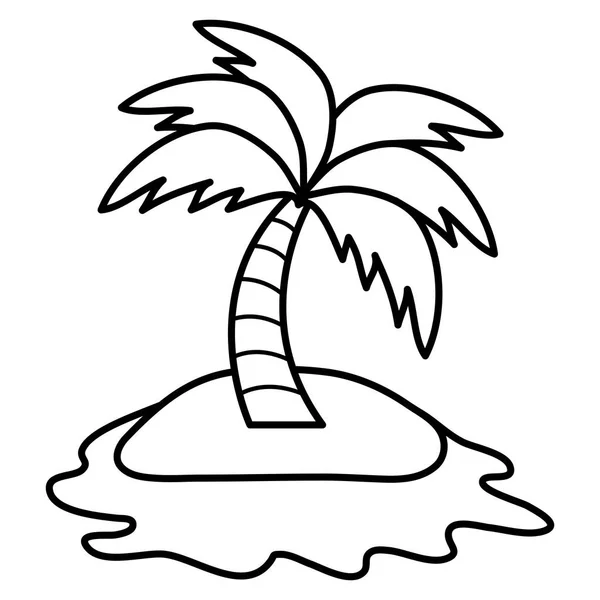 Drzewo Palma plaża w Wyspa lato ikona — Wektor stockowy