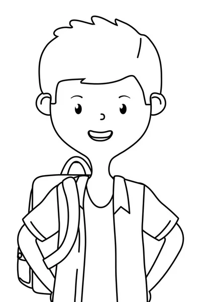 Desenho animado menino do projeto da escola — Vetor de Stock